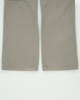Vintage Y2K 00s Diesel Khaki Low-Rise Multi Patch Pocket Straight Leg Bootcut Canvas Cargo Trousers - W31 L31
