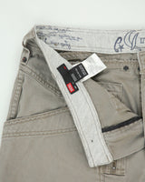 Vintage Y2K 00s Diesel Khaki Low-Rise Multi Patch Pocket Straight Leg Bootcut Canvas Cargo Trousers - W31 L31