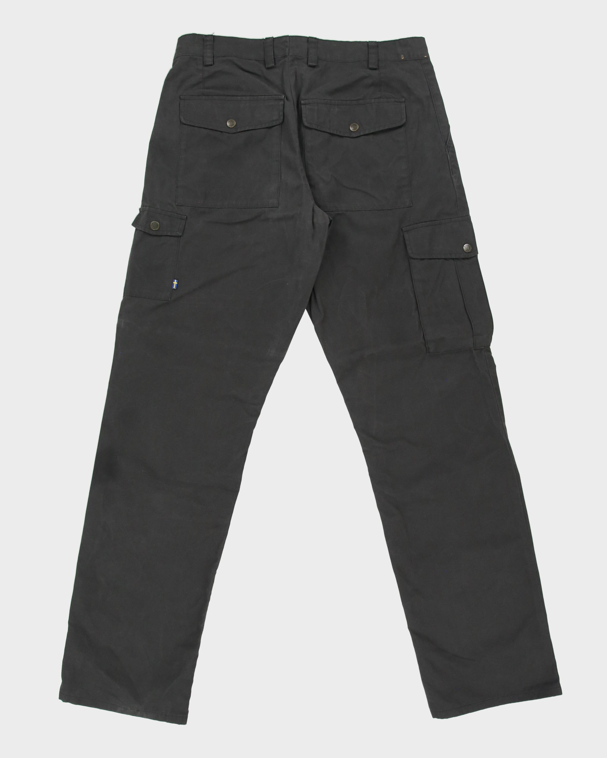 Fjall Raven Slate Ovik G-1000 Durable Canvas Straight Leg Hiking Trousers - W33 L34