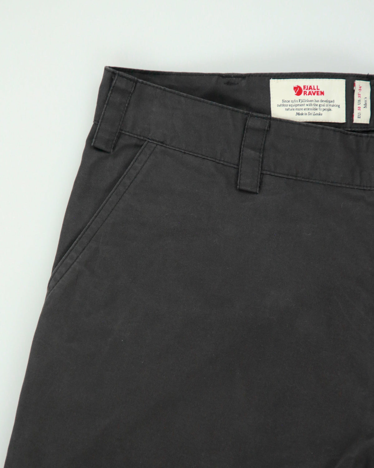 Fjall Raven Slate Ovik G-1000 Durable Canvas Straight Leg Hiking Trousers - W33 L34