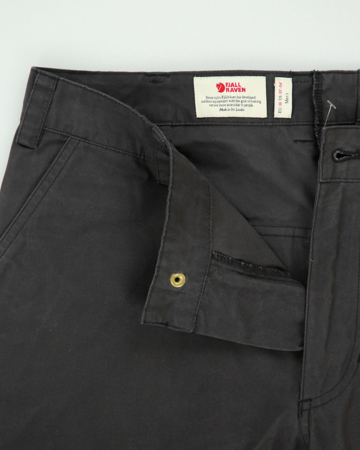 Fjall Raven Slate Ovik G-1000 Durable Canvas Straight Leg Hiking Trousers - W33 L34