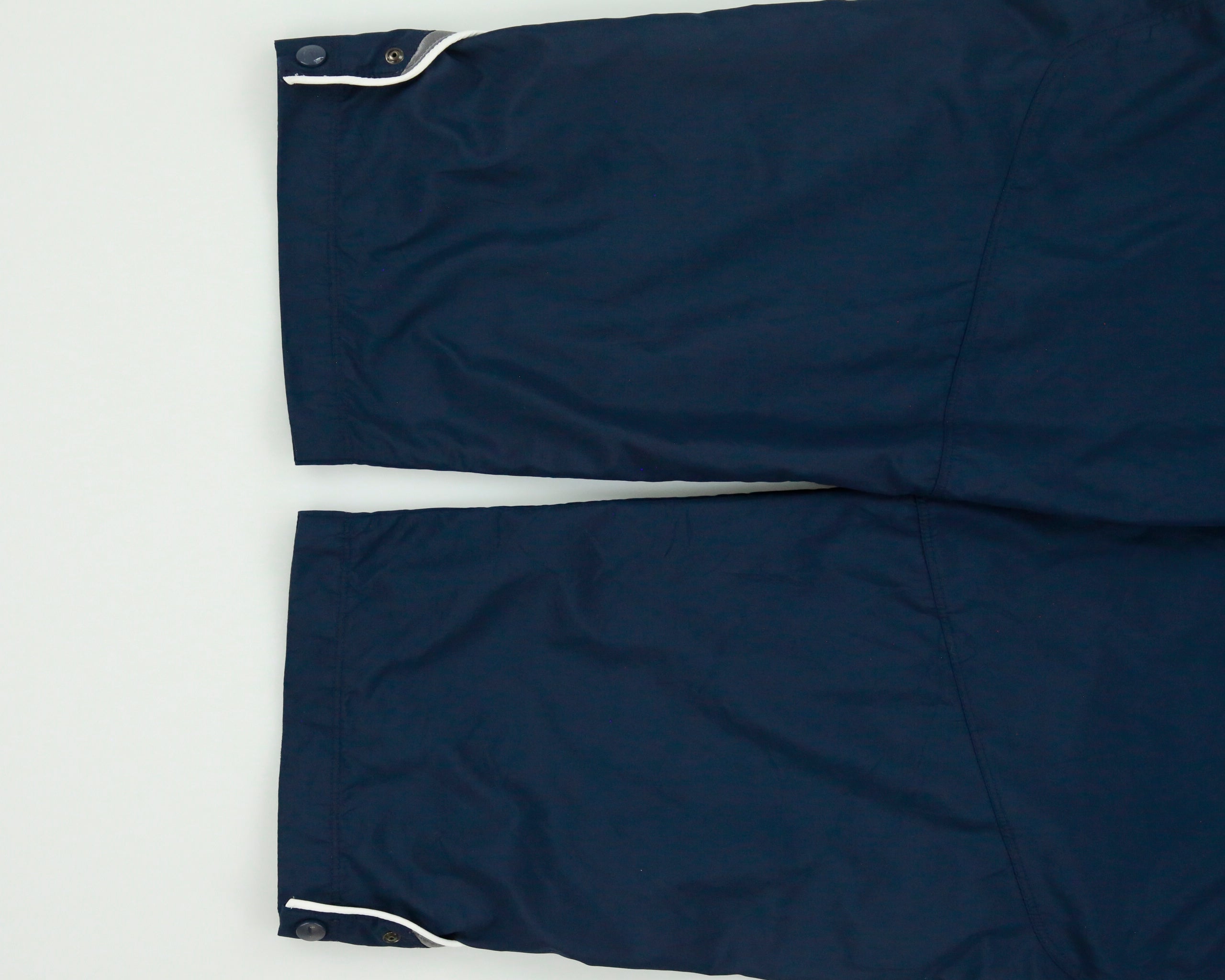 Vintage Y2K 00s Nike Soft Shell Wide Leg Taped Popper Tracksuit Bottoms - M