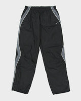 Vintage Y2K 00s Nike Soft Shell Wave Taped Wide Leg Adjustable Zip Cuff Tech Tracksuit Bottoms - L