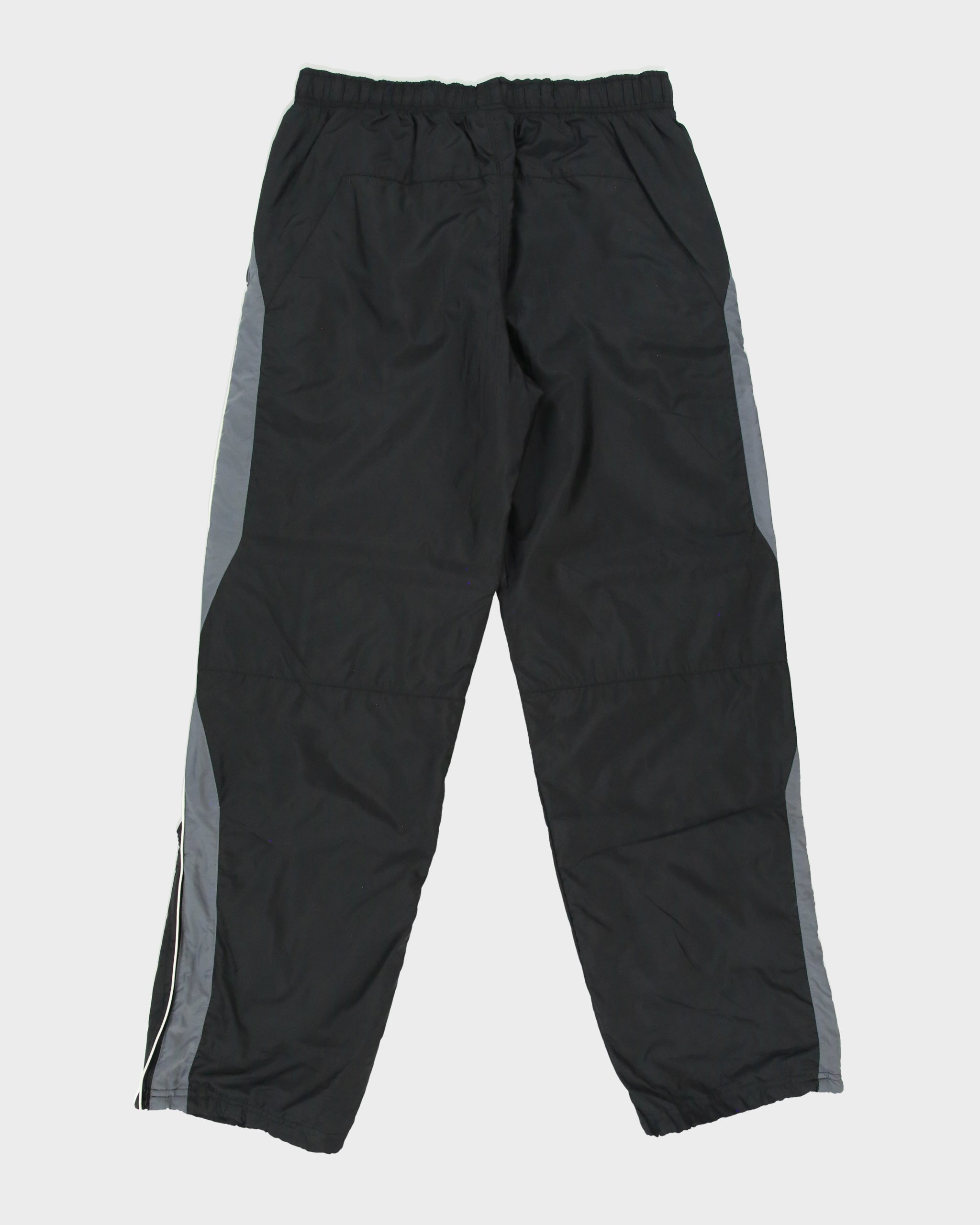 Vintage Y2K 00s Nike Soft Shell Wave Taped Wide Leg Adjustable Zip Cuff Tech Tracksuit Bottoms - L
