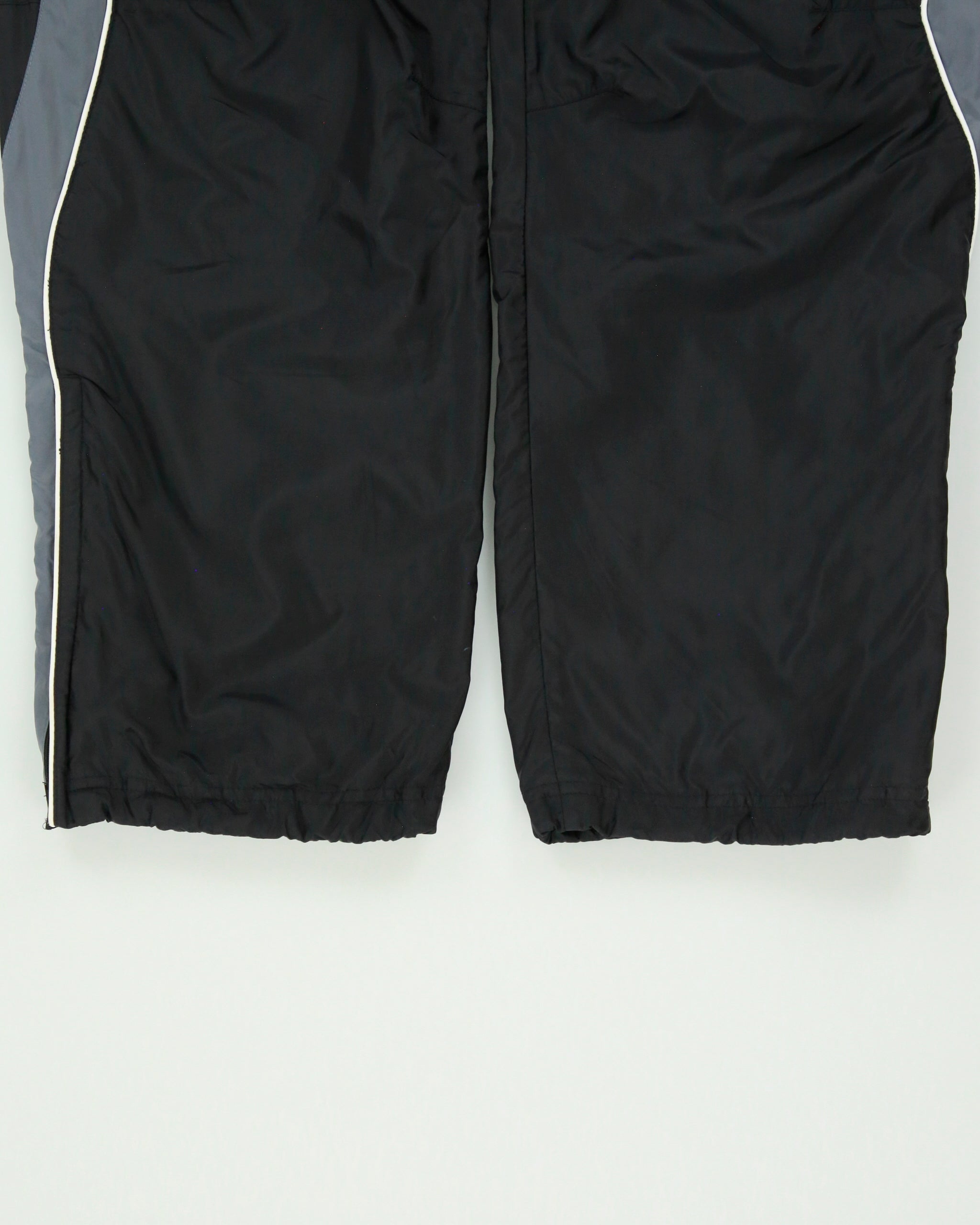 Vintage Y2K 00s Nike Soft Shell Wave Taped Wide Leg Adjustable Zip Cuff Tech Tracksuit Bottoms - L