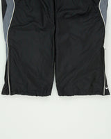Vintage Y2K 00s Nike Soft Shell Wave Taped Wide Leg Adjustable Zip Cuff Tech Tracksuit Bottoms - L