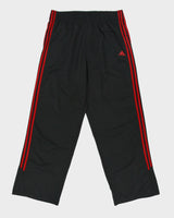 Vintage Adidas Satin 3-Stripe Wide Leg Adjustable Tracksuit Bottoms - XL