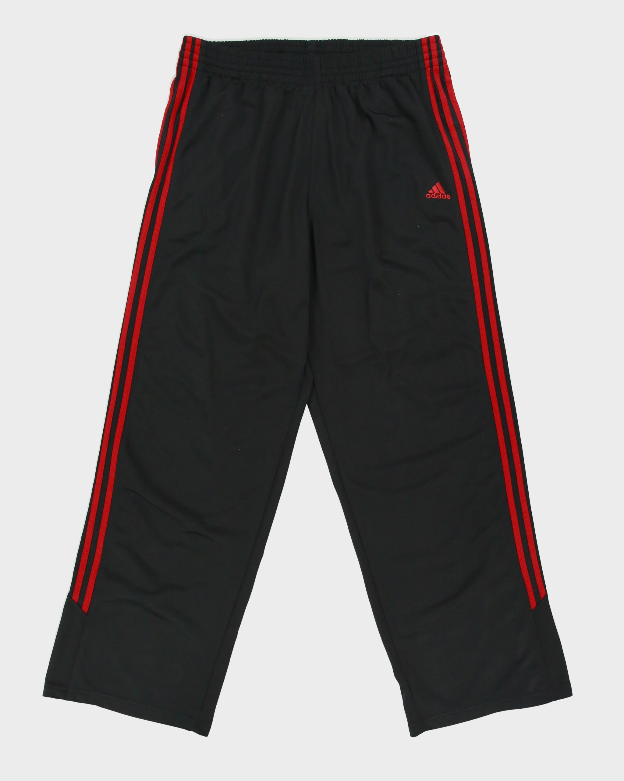 Vintage Adidas Satin 3-Stripe Wide Leg Adjustable Tracksuit Bottoms - XL