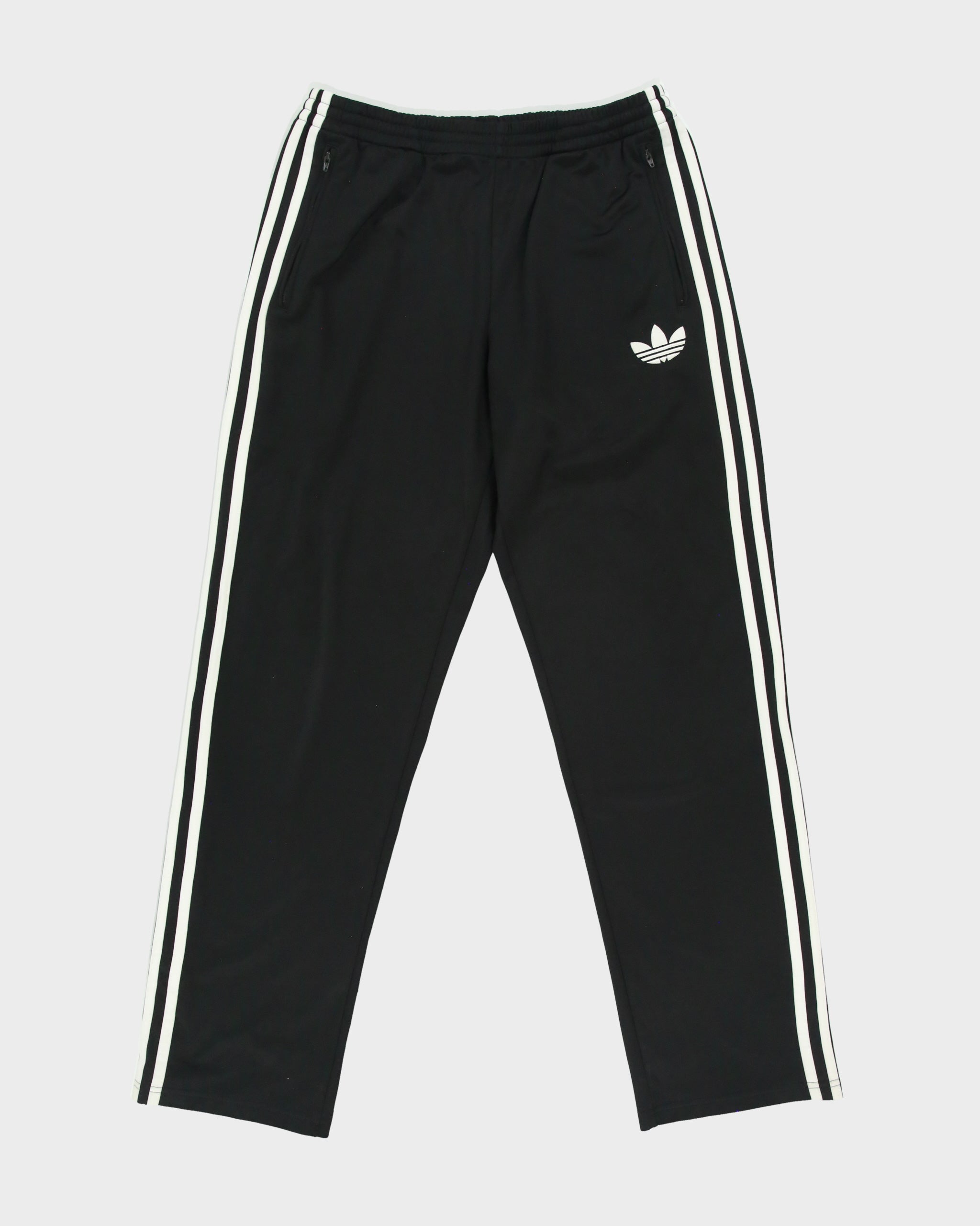 Vintage Adidas Originals Black Classic Firebird Relaxed Fit Zip Cuff Tracksuit Bottoms - M