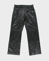 Vintage 1990s Danier Made In Canada Mid Rise Straight Fit Leather Trousers - W31 L30