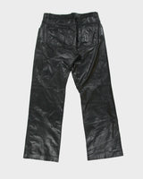 Vintage 1990s Danier Made In Canada Mid Rise Straight Fit Leather Trousers - W31 L30