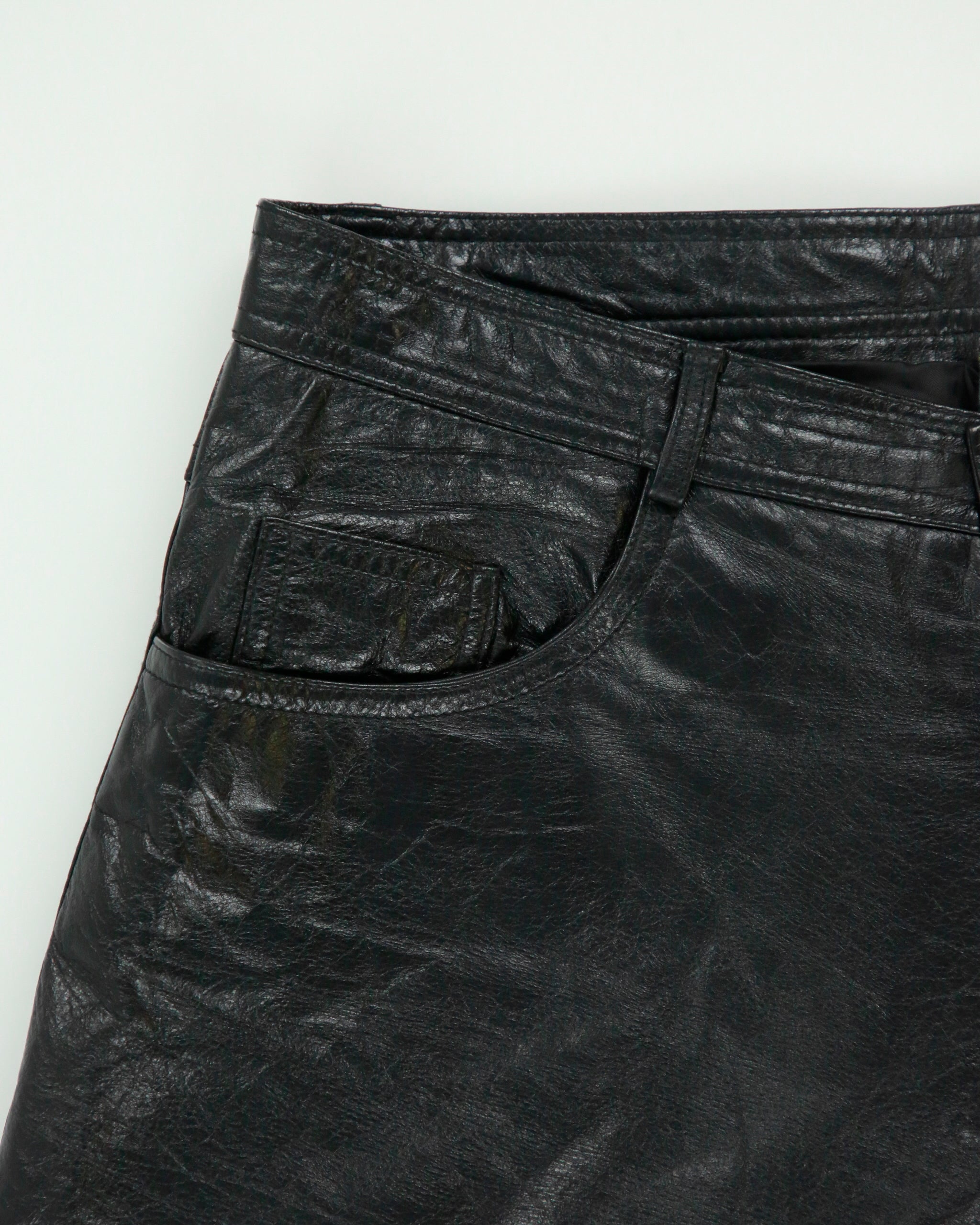 Vintage 1990s Danier Made In Canada Mid Rise Straight Fit Leather Trousers - W31 L30