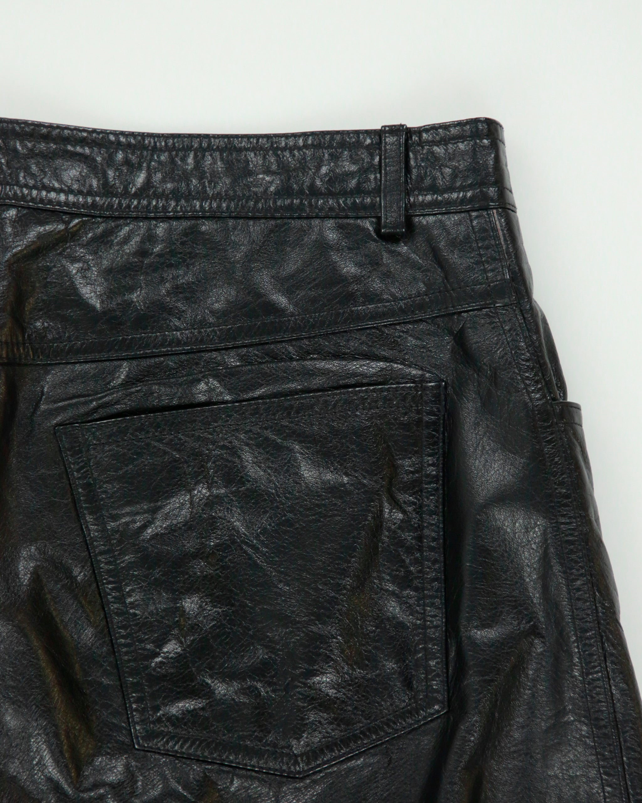 Vintage 1990s Danier Made In Canada Mid Rise Straight Fit Leather Trousers - W31 L30