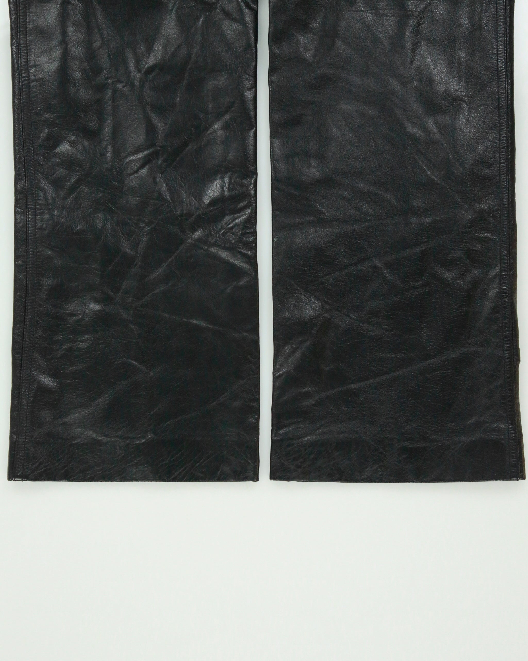 Vintage 1990s Danier Made In Canada Mid Rise Straight Fit Leather Trousers - W31 L30