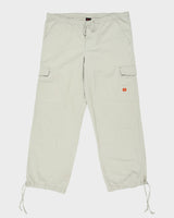 Vintage 2000 Y2k Nike Khaki Canvas Baggy Fit Wide Leg Cargo Trousers - W38 L32