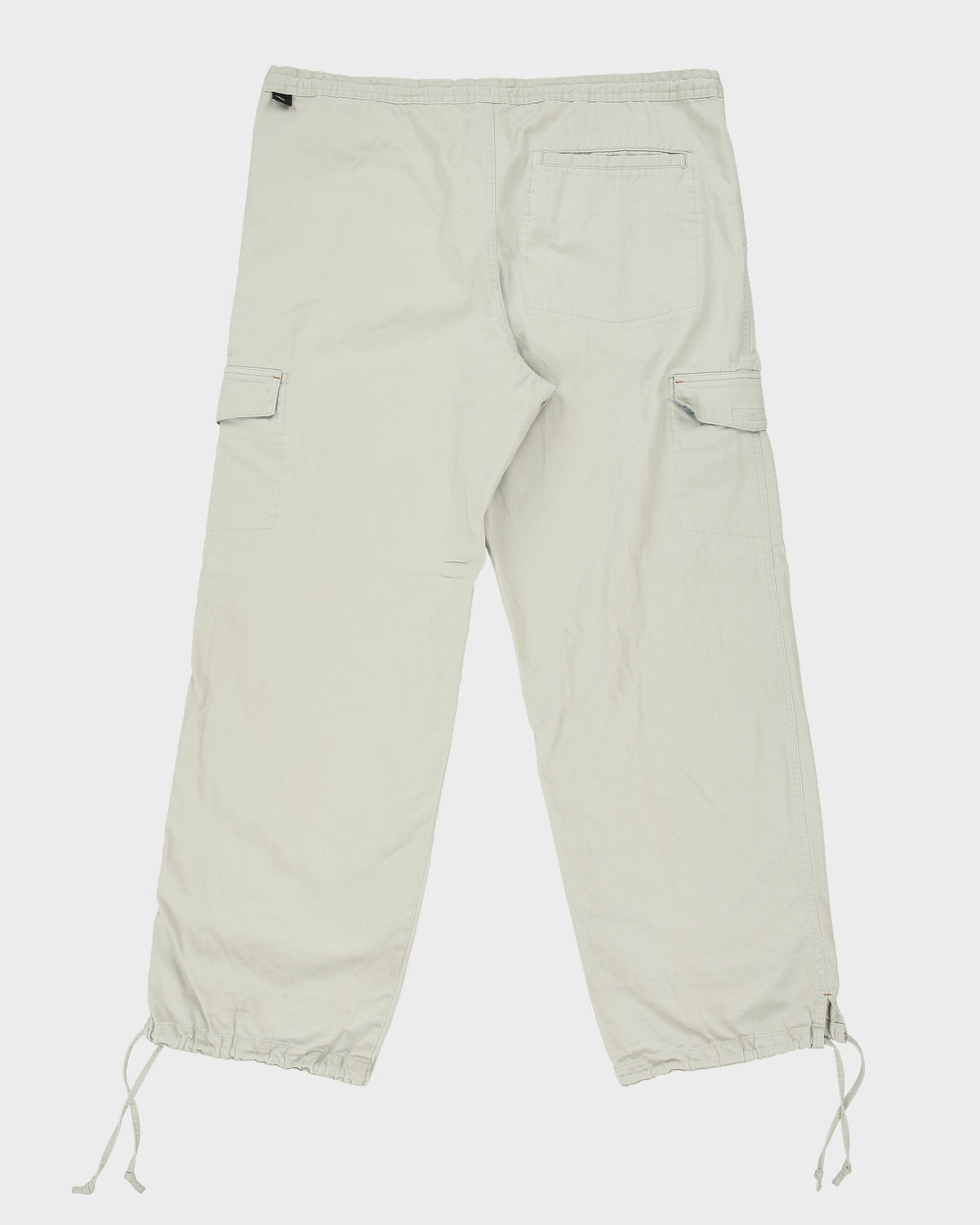 Vintage 2000 Y2k Nike Khaki Canvas Baggy Fit Wide Leg Cargo Trousers - W38 L32