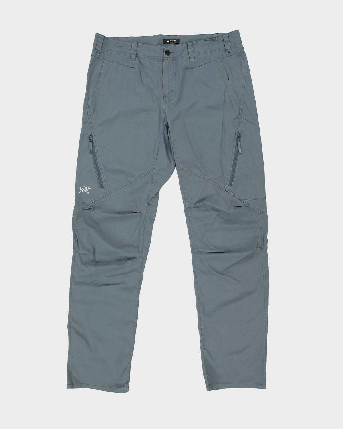 Arc'teryx Stone Teal Low Rise 'Stowe' Canvas Multi-Pocket Straight Leg Technical Trousers - W36 L33