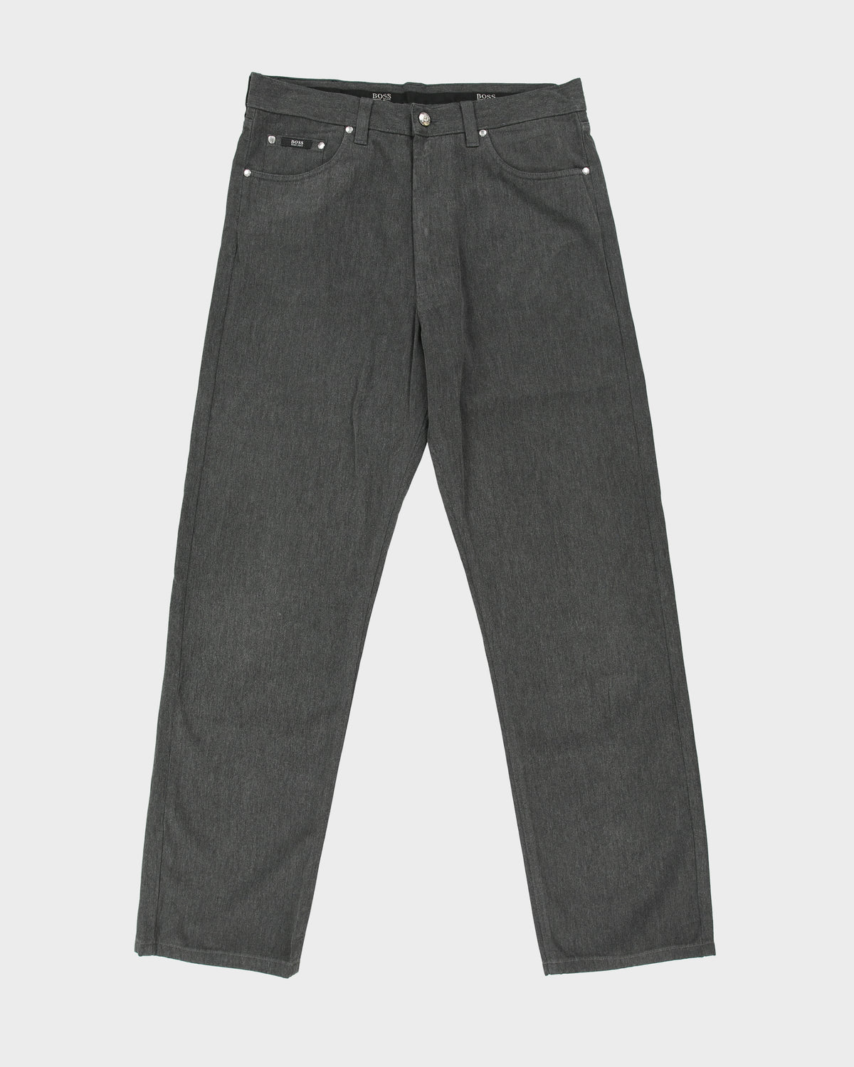 Vintage 1990s Hugo Boss Mid Rise Twill Denim Straight Leg Trousers - W34 L32