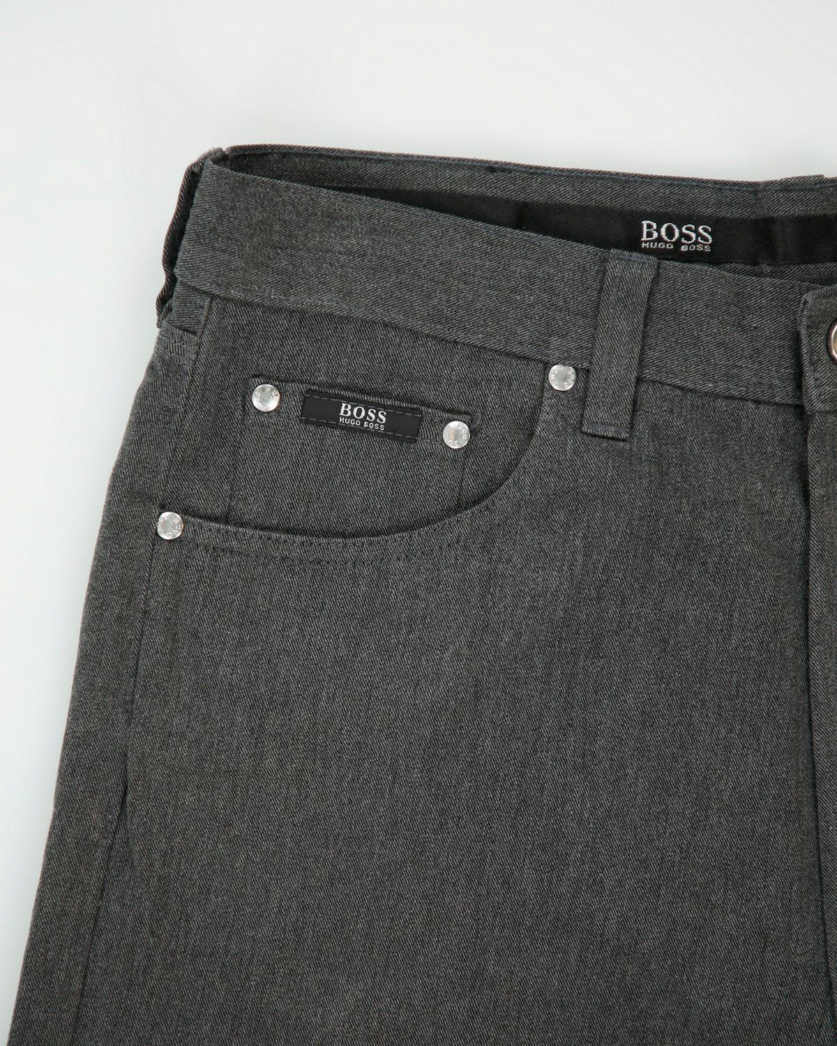 Vintage 1990s Hugo Boss Mid Rise Twill Denim Straight Leg Trousers - W34 L32