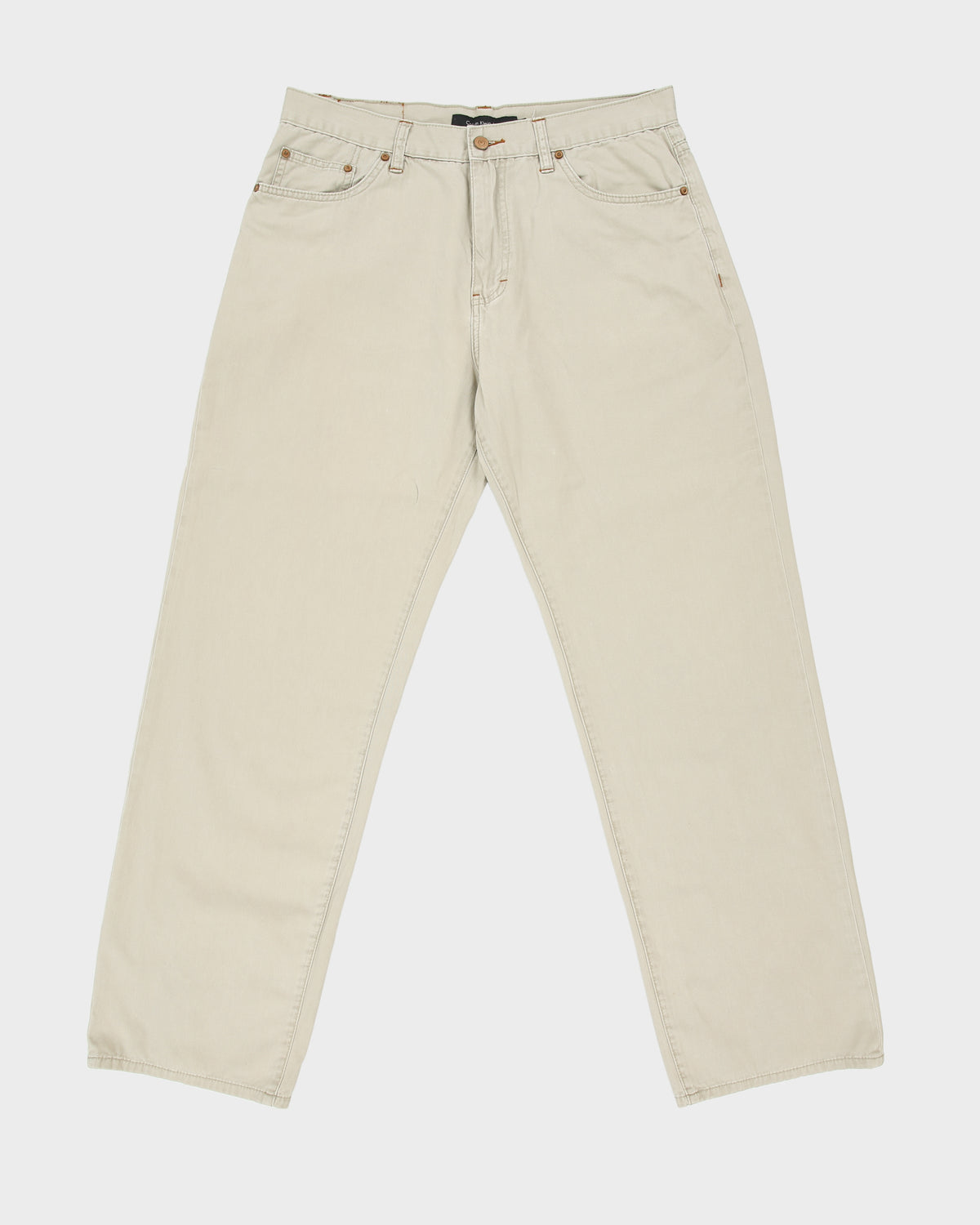 Vintage Y2K 00s Calvin Klein Jeans Khaki Canvas Denim Relaxed Fit Straight Leg Trousers - W34 L32
