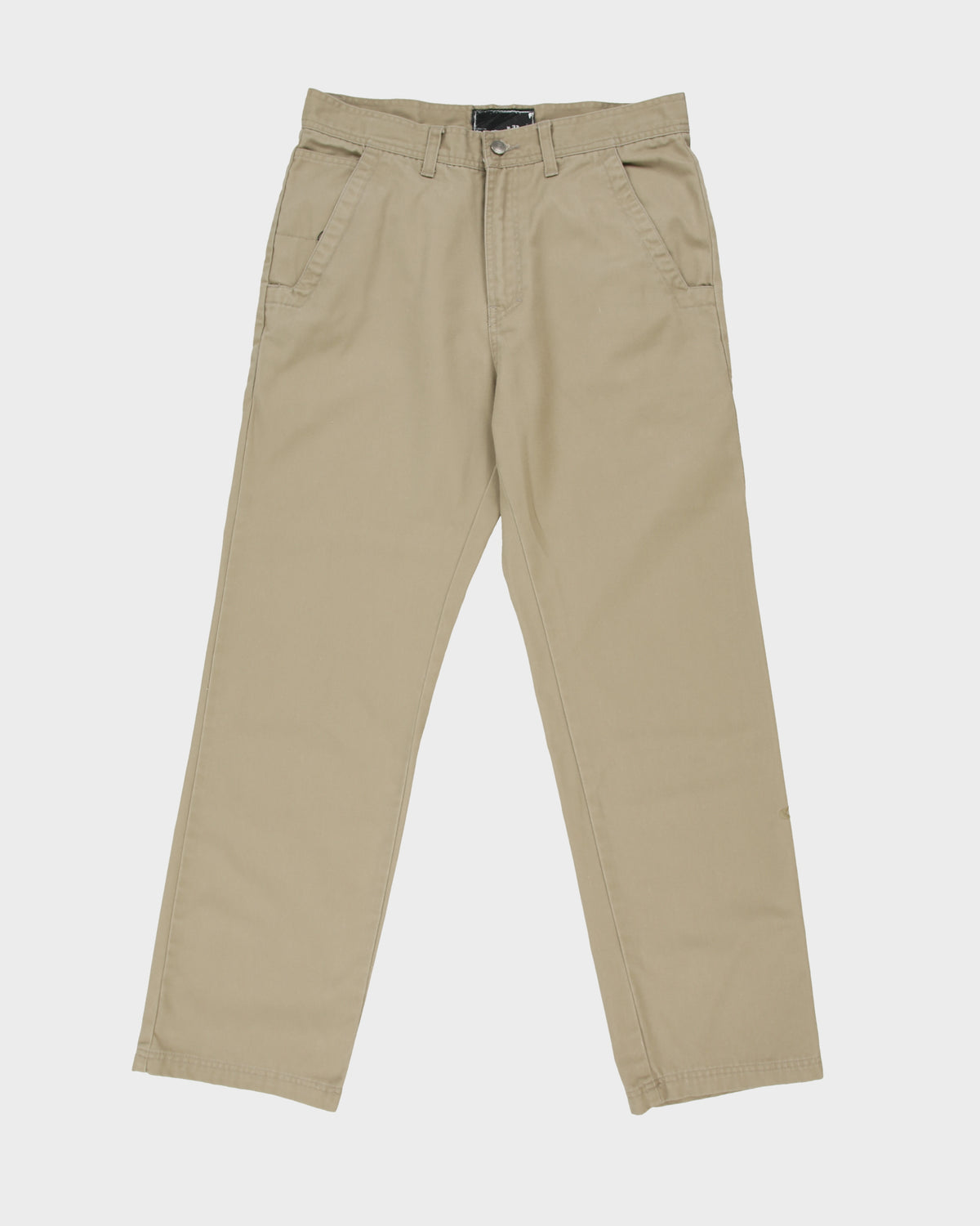 Vintage Y2K 00s Oakley Khaki Mid Rise O Logo Relaxed Fit Straight Leg Canvas Chino Trousers - W32 L32