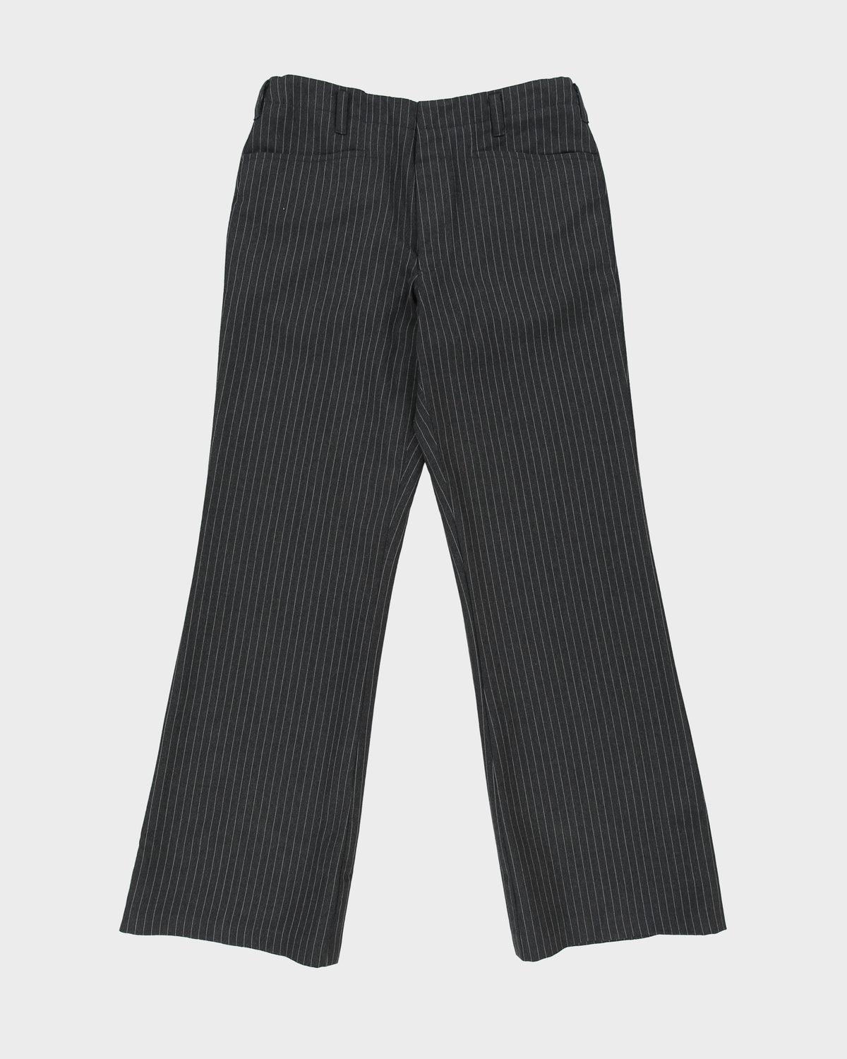DS Vintage 1970s Mid Rise Superfine Wool Pinstripe Made In USA Talon Straight Leg Bootcut Trousers - W31 L31