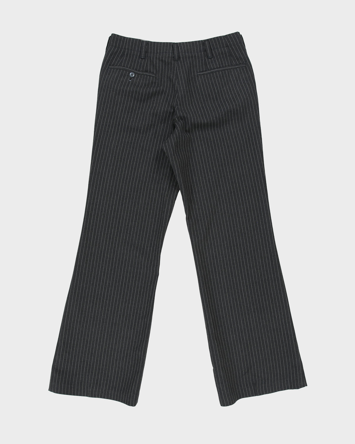 DS Vintage 1970s Mid Rise Superfine Wool Pinstripe Made In USA Talon Straight Leg Bootcut Trousers - W31 L31