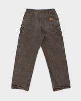 Vintage Carhartt B136 DKB Distressed Duck Canvas Double Front Loose Fit Carpenter Trousers - W32 L32