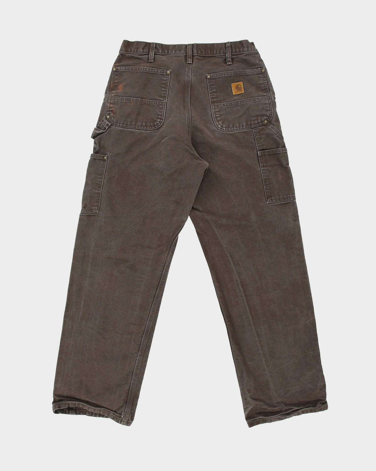 Vintage Carhartt B136 DKB Distressed Duck Canvas Double Front Loose Fit Carpenter Trousers - W32 L32
