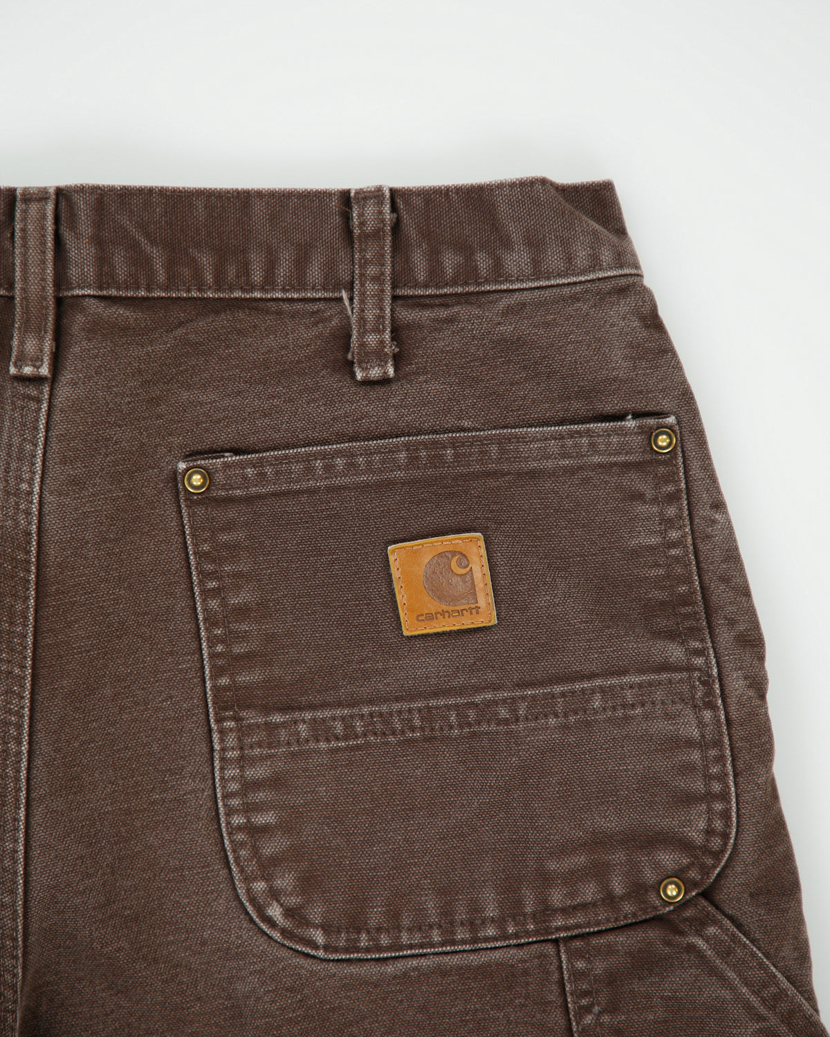 Vintage Carhartt B136 DKB Distressed Duck Canvas Double Front Loose Fit Carpenter Trousers - W32 L32