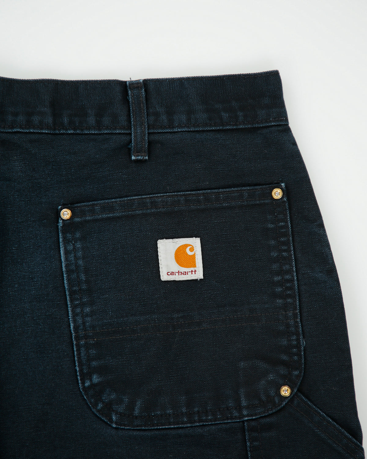 Carhartt B01 BLK 125th Anniversary Special Edition Union Made In USA Distressed Duck Canvas Double Front Original Fit Carpenter Trousers - W36 L32