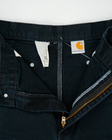 Carhartt B01 BLK 125th Anniversary Special Edition Union Made In USA Distressed Duck Canvas Double Front Original Fit Carpenter Trousers - W36 L32