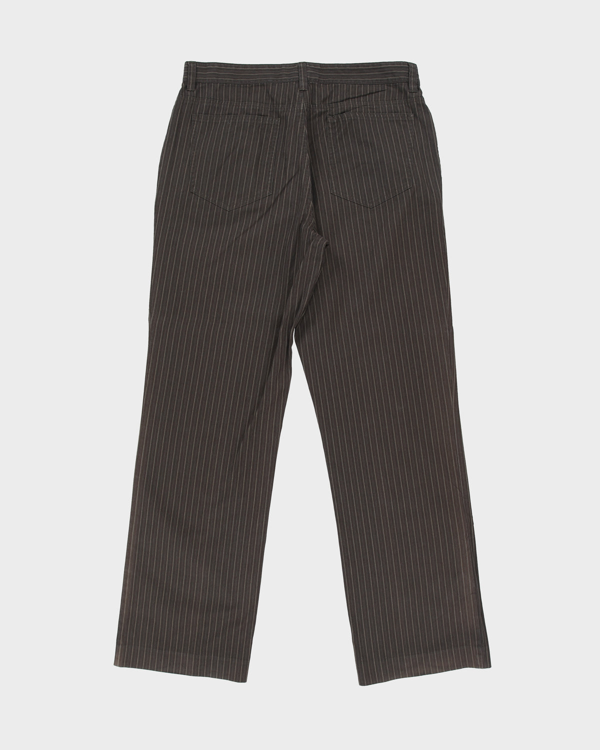Vintage Y2K 00s Calvin Klein Mid Rise Pinstripe Relaxed Straight Leg Canvas Trousers - W32 L32