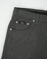 Vintage 1990s Hugo Boss Marl Grey Mid Rise Wool Blend Relaxed Fit Straight Leg Trousers - W35 L27