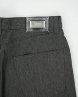 Vintage 1990s Hugo Boss Marl Grey Mid Rise Wool Blend Relaxed Fit Straight Leg Trousers - W35 L27