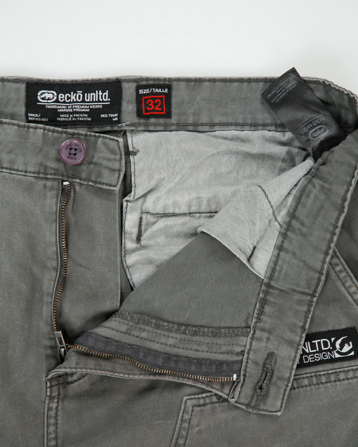 Vintage Y2K 00s Ecko UNLTD Mid Rise Wide Leg Canvas Panel Trousers - W36 L28