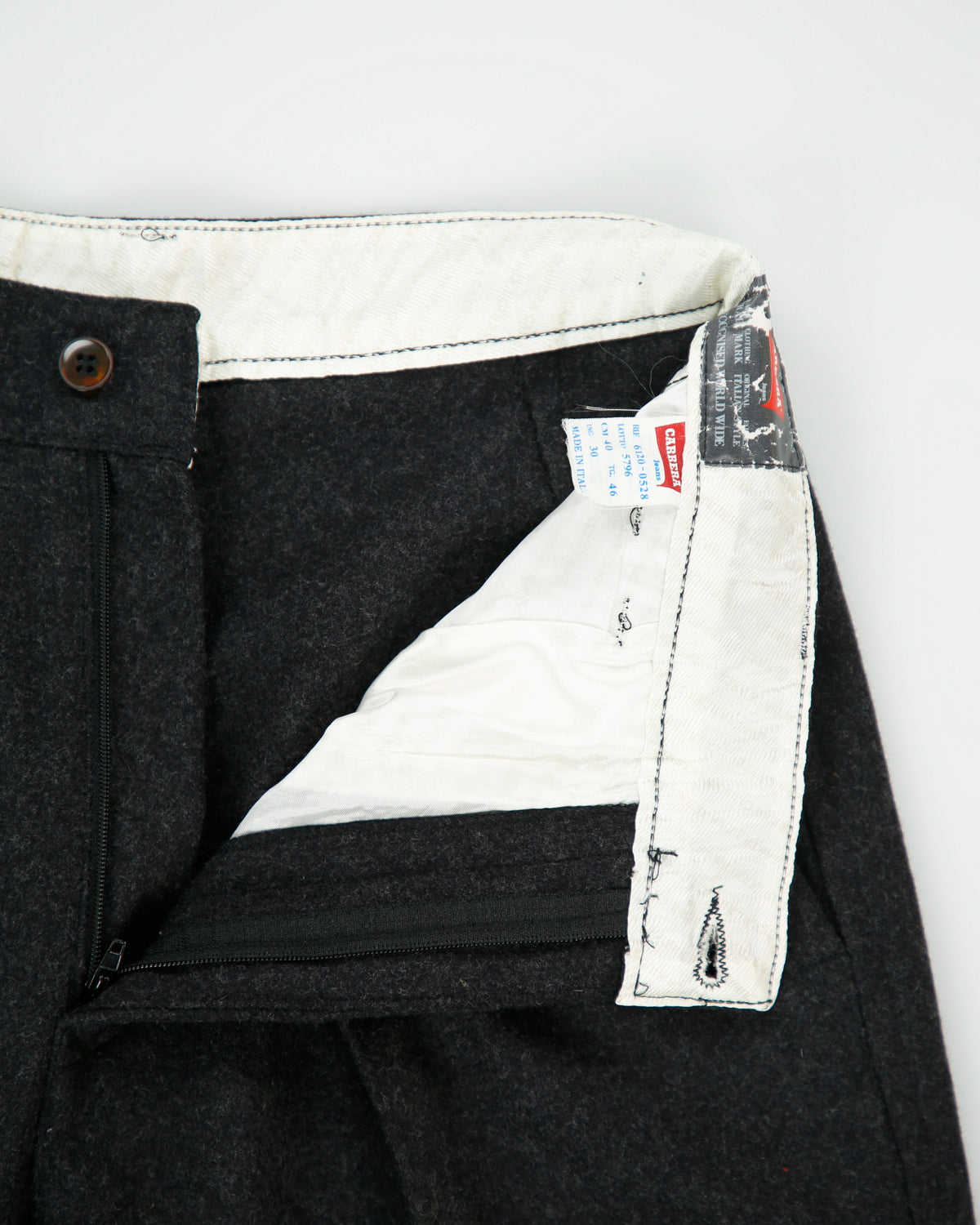 DSWT Vintage 1980s Carrera High Rise Double Pleated Wool Relaxed Straight Leg Suit Trousers - W30 L32