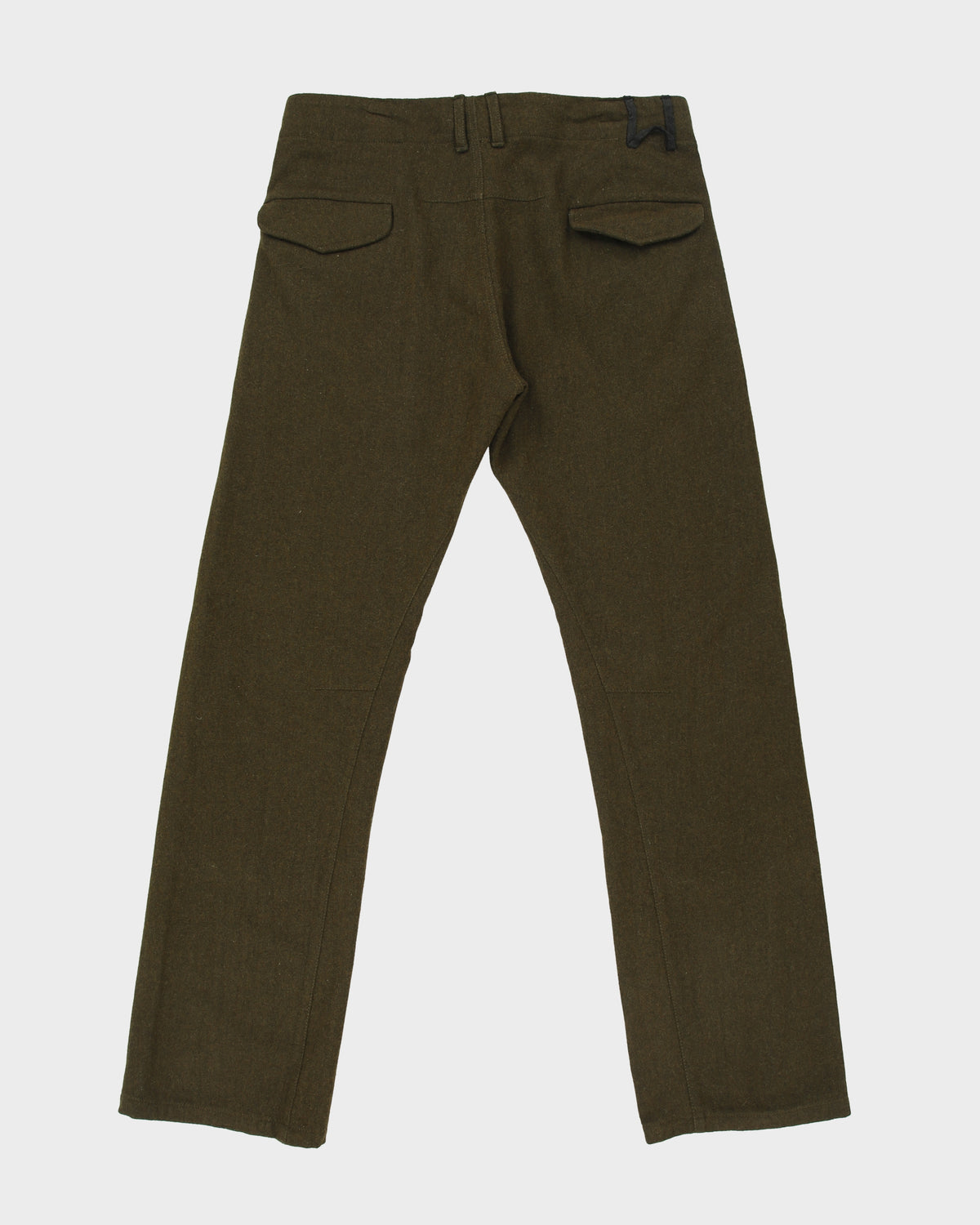 Vintage Uppercut Khaki Mid Rise Wool Straight Leg Field Trousers - W33 L33