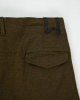 Vintage Uppercut Khaki Mid Rise Wool Straight Leg Field Trousers - W33 L33