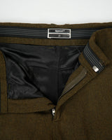 Vintage Uppercut Khaki Mid Rise Wool Straight Leg Field Trousers - W33 L33