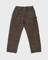 Vintage Carhartt B136 DKB Washed Duck Canvas Double Front Dungaree Fit Carpenter Trousers - W32 L30