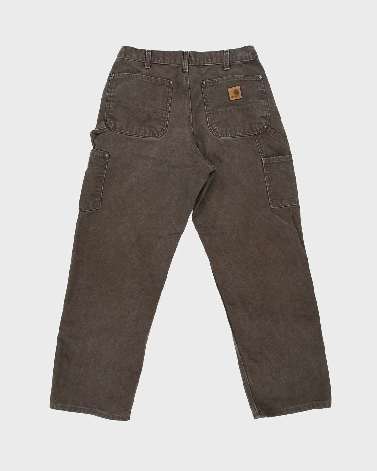 Vintage Carhartt B136 DKB Washed Duck Canvas Double Front Dungaree Fit Carpenter Trousers - W32 L30