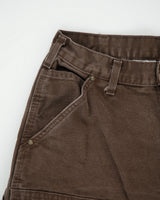 Vintage Carhartt B136 DKB Washed Duck Canvas Double Front Dungaree Fit Carpenter Trousers - W32 L30