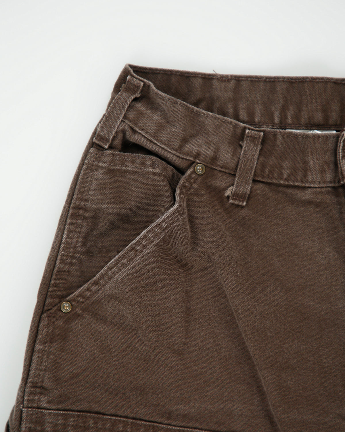 Vintage Carhartt B136 DKB Washed Duck Canvas Double Front Dungaree Fit Carpenter Trousers - W32 L30