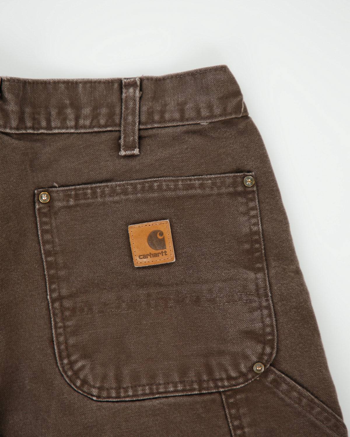 Vintage Carhartt B136 DKB Washed Duck Canvas Double Front Dungaree Fit Carpenter Trousers - W32 L30