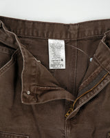 Vintage Carhartt B136 DKB Washed Duck Canvas Double Front Dungaree Fit Carpenter Trousers - W32 L30