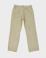 Vintage Y2K 00s Armani Exchange Khaki Mid Rise Relaxed Fit Straight Leg Corduroy Trousers - W32 L30