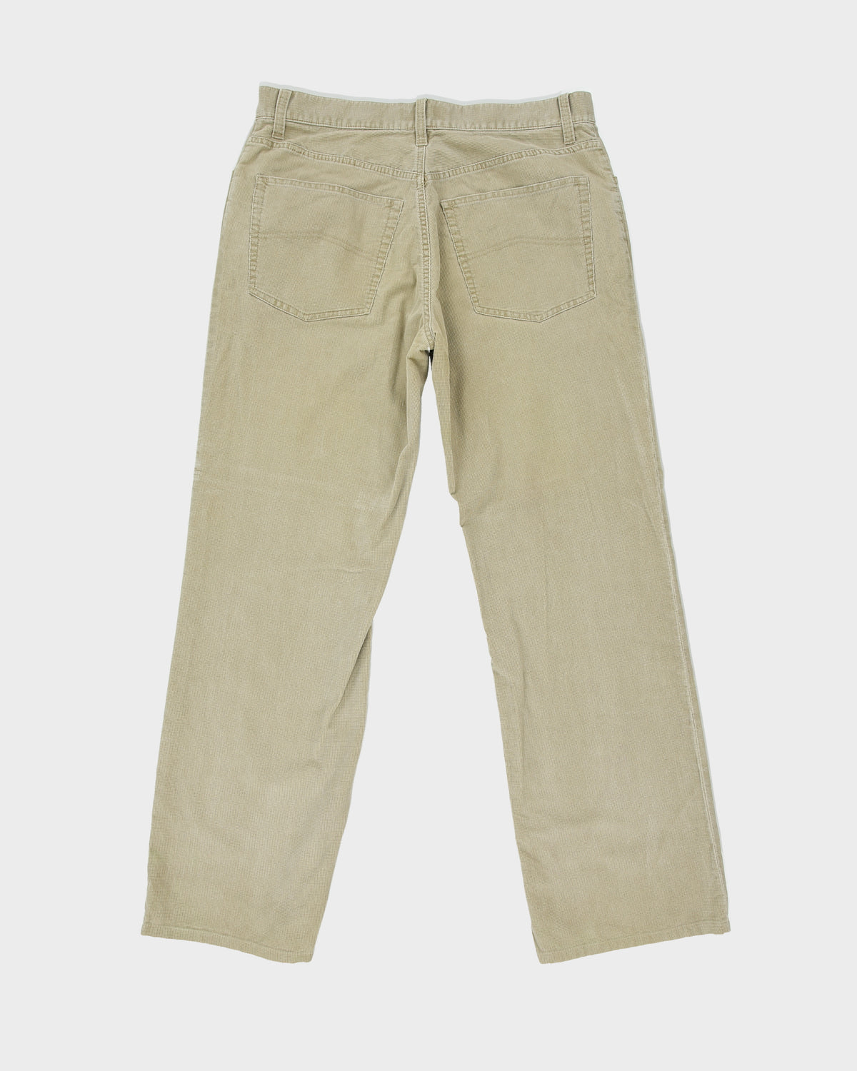 Vintage Y2K 00s Armani Exchange Khaki Mid Rise Relaxed Fit Straight Leg Corduroy Trousers - W32 L30