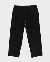 Vintage Y2K 00s Armani Collezioni Mid Rise Pinstripe Flap Pocket Wide Leg Velour Trousers - W38 L32