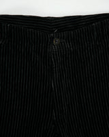 Vintage Y2K 00s Armani Collezioni Mid Rise Pinstripe Flap Pocket Wide Leg Velour Trousers - W38 L32